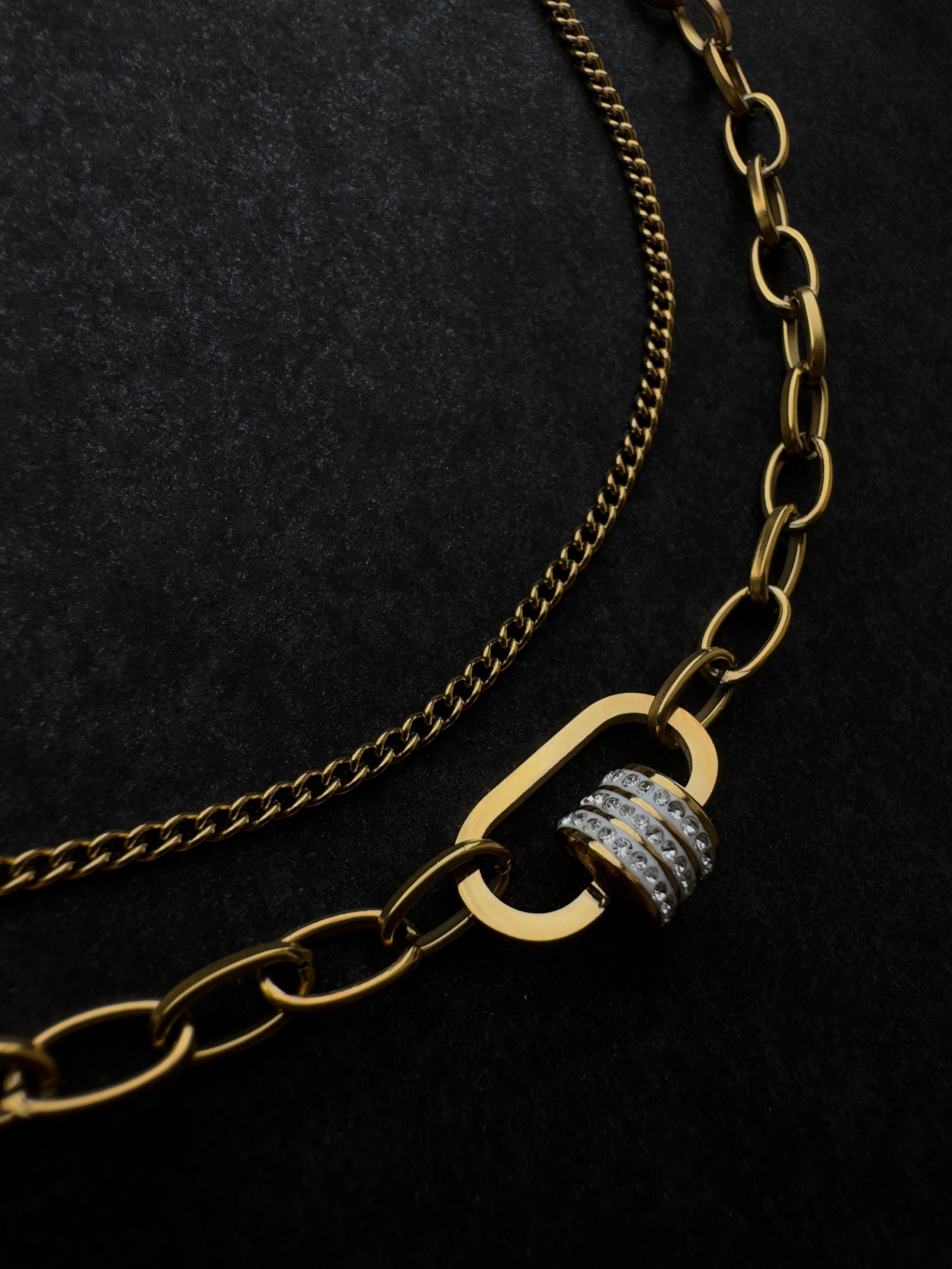 Sophisticated Duo 18k Gold Plated Necklace