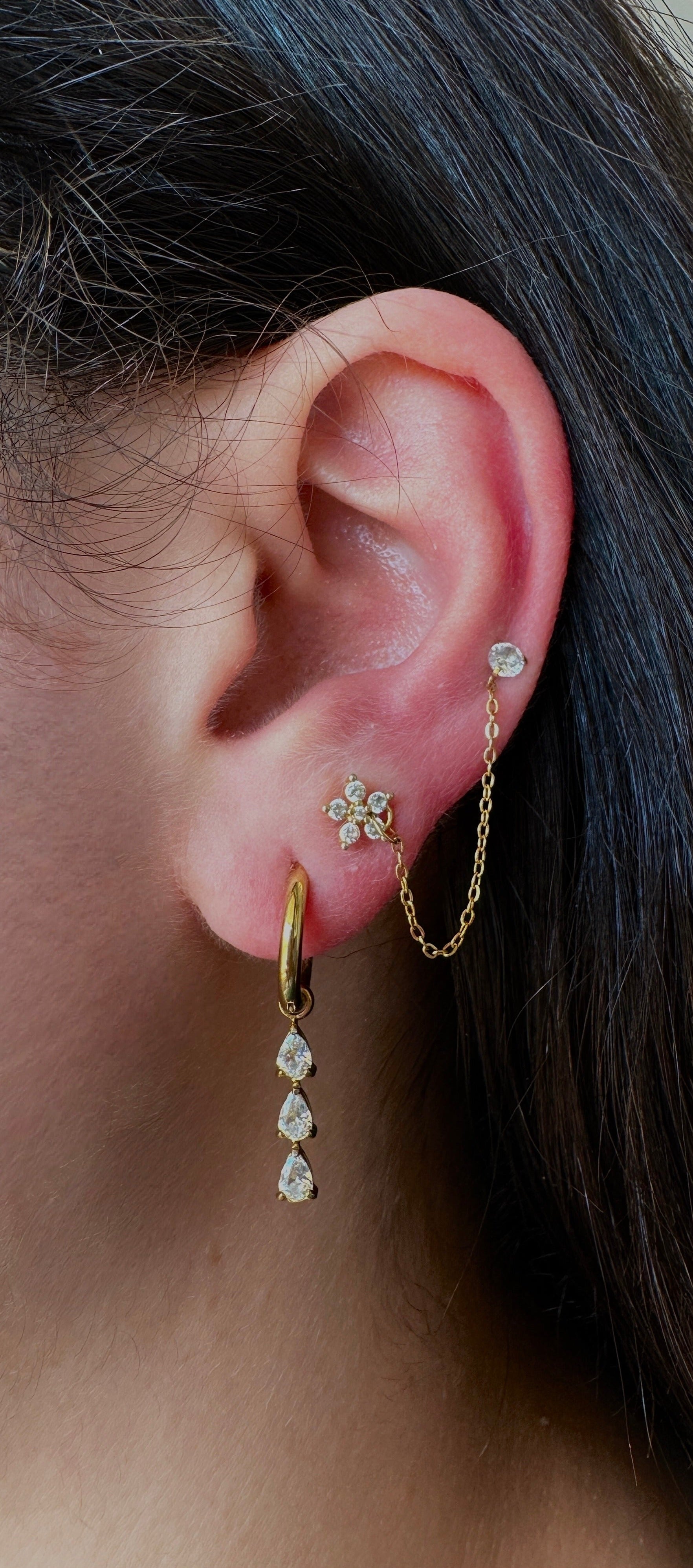 Rain Droplets 18k Gold Plated Earrings