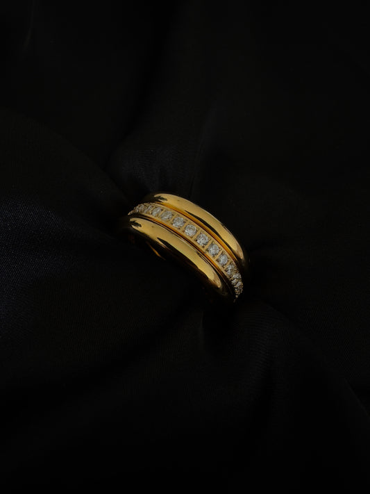 Tri-bond 18k Gold Plated Ring