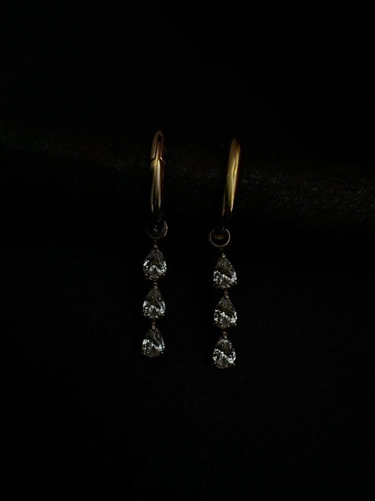 Rain Droplets 18k Gold Plated Earrings