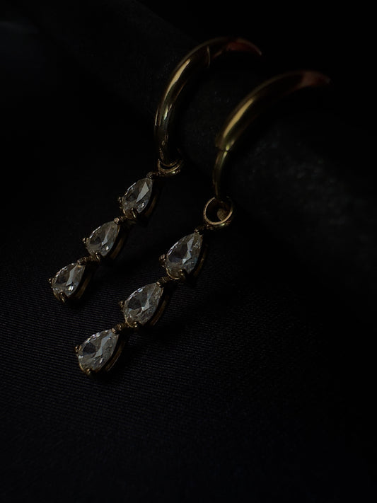 Rain Droplets 18k Gold Plated Earrings