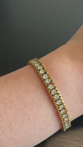 Load and play video in Gallery viewer, Chained Diamonds 18k Gold Plated Bracelet
