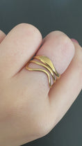 Load and play video in Gallery viewer, Sea Waves 18K Gold Plated Ring
